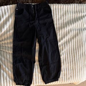 Berska black jogger pants with tie